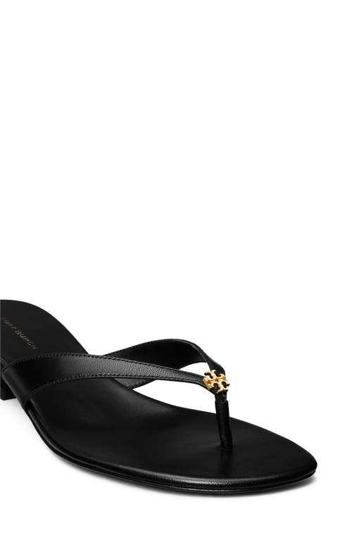 Shop Tory Burch Capri Kitten Heel Sandal In Perfect Black/gold