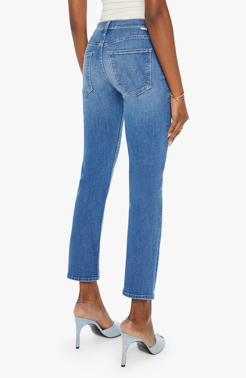 Shop Mother The Rider Mid Rise Ankle Straight Leg Jeans In Lhasa Love