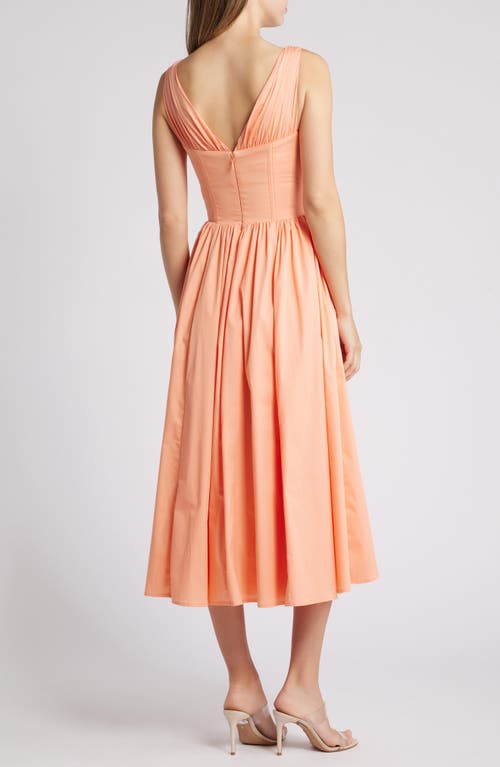 House Of Cb Emmelina Corset Bodice Cocktail Dress In Papaya Punch