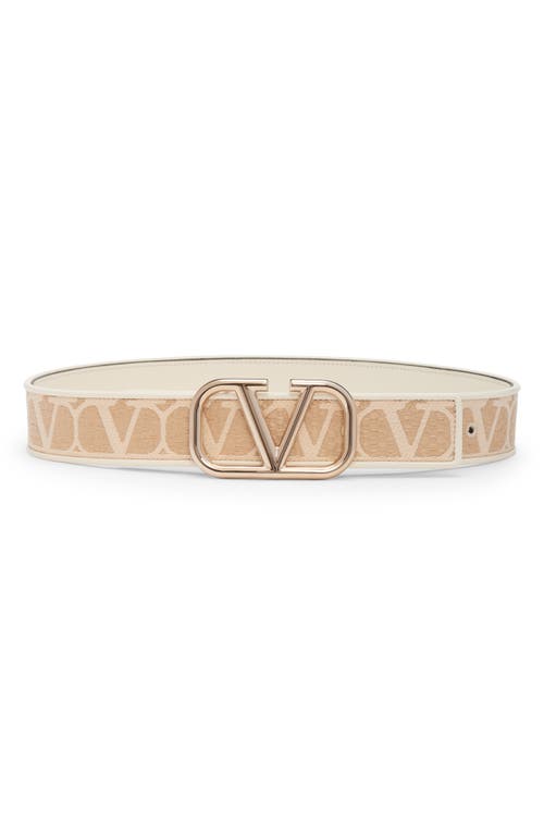 Valentino Garavani Vlogo Signature Raffia Bracelet In Yt3 Naturale/ivory
