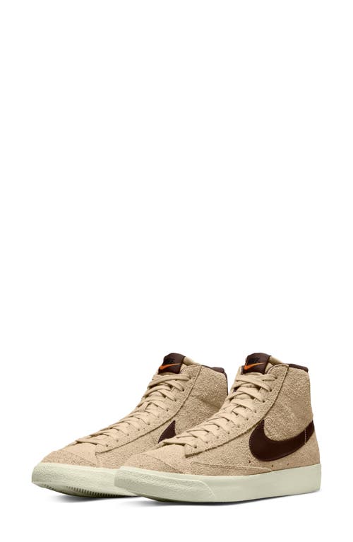 Nike Blazer Mid '77 Premium High Top Sneaker in Rattan/Chocolate
