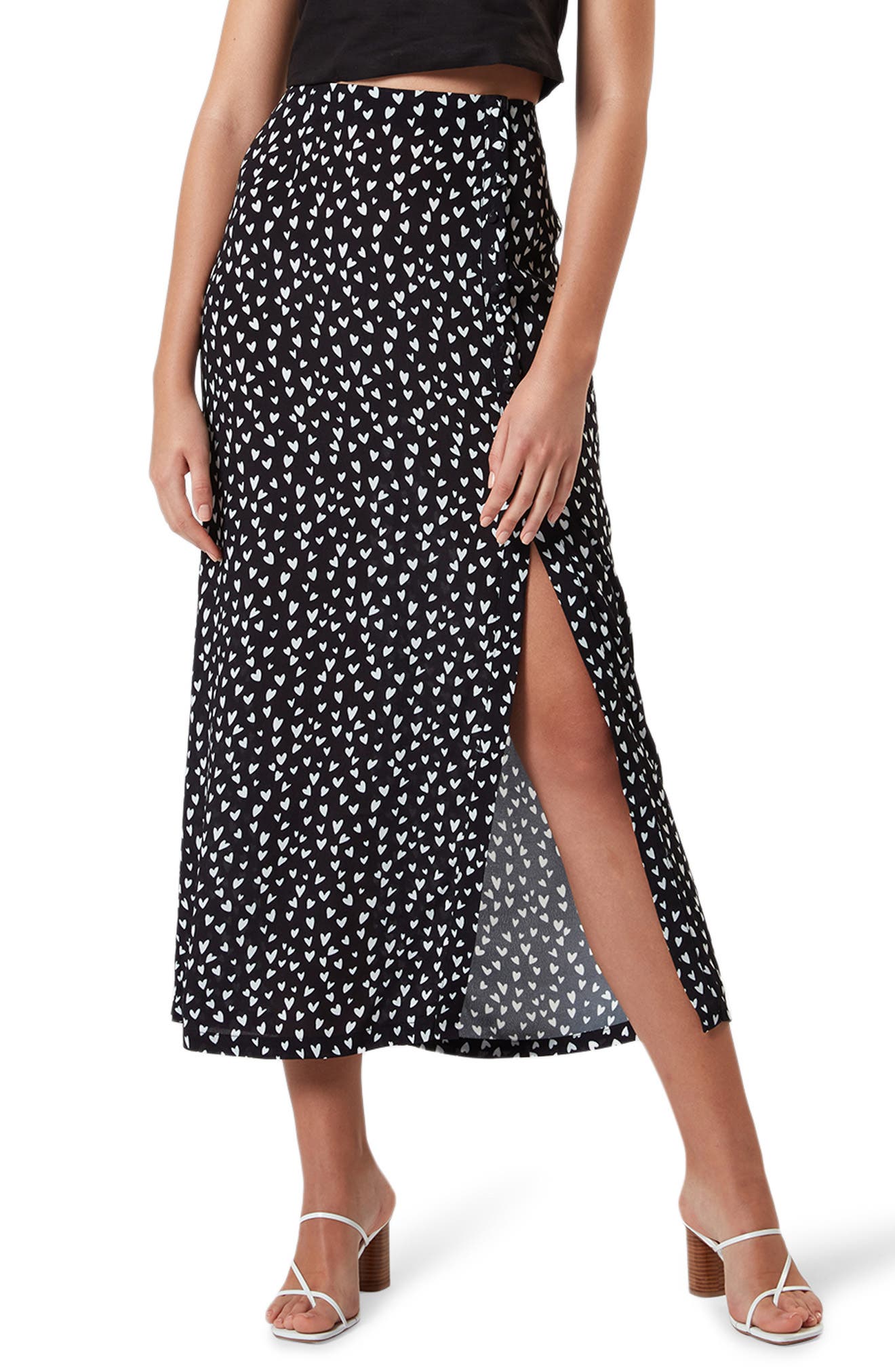 trouve metallic pleated skirt