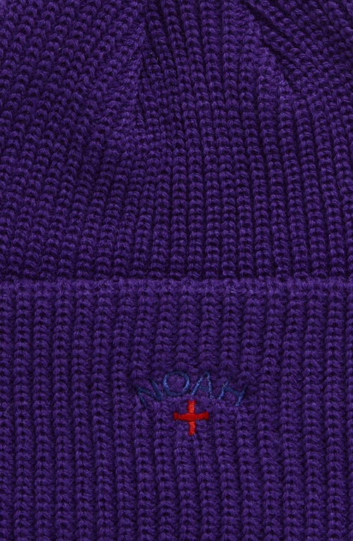 Shop Noah Core Logo Beanie In Purple