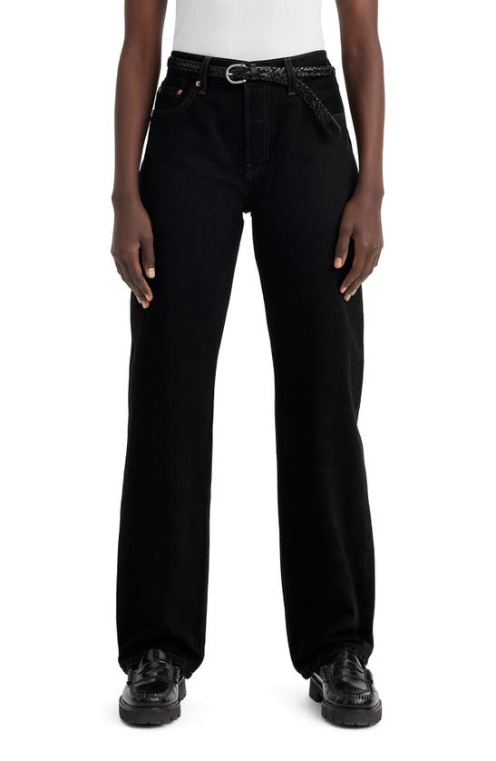 Shop Levi's 501® '90s High Waist Straight Leg Jeans In Rinsed Blacktop