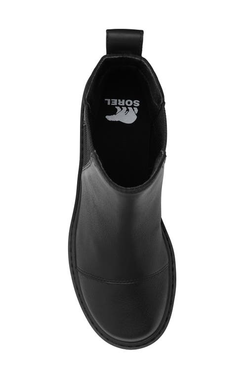 Sorel Joan Now Leather Chelsea Ankle Boots In Black/black