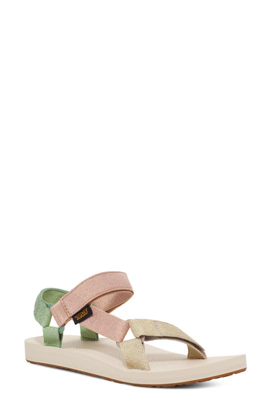Teva Women's Original Universal Metallic Strappy Platform Sandals Women's Shoes In Yellow Cream
