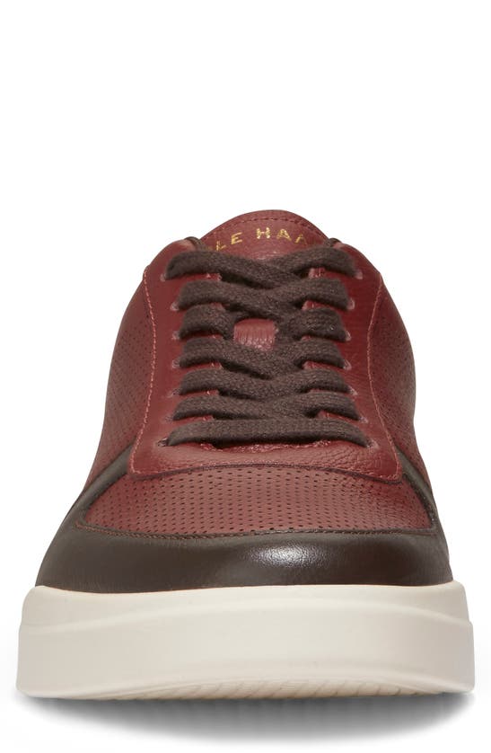 Cole Haan Grand Crosscourt Modern Perforated Sneaker In Madder Brown