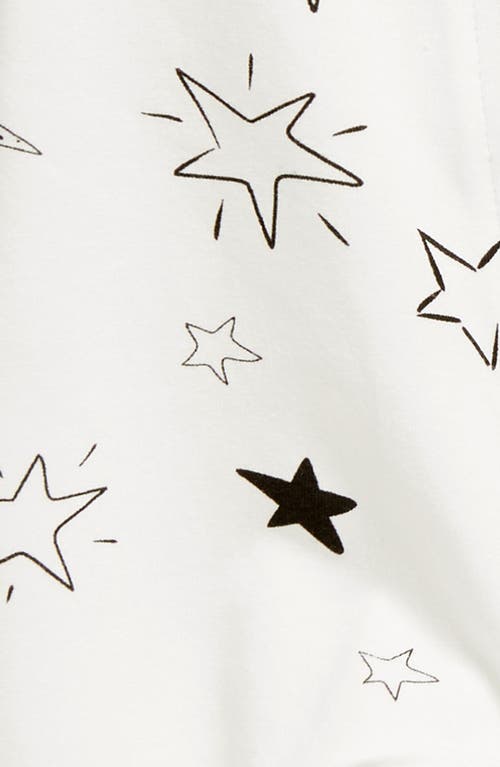 Shop Norani Stars Stretch Organic Cotton Footie In Black/white