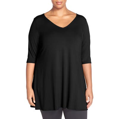 Plus Size Eileen Fisher V-Neck Jersey Tunic