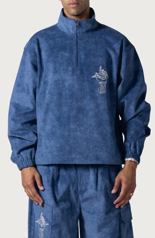 Shop Honor The Gift Quarter Zip Corduroy Anorak In Blue