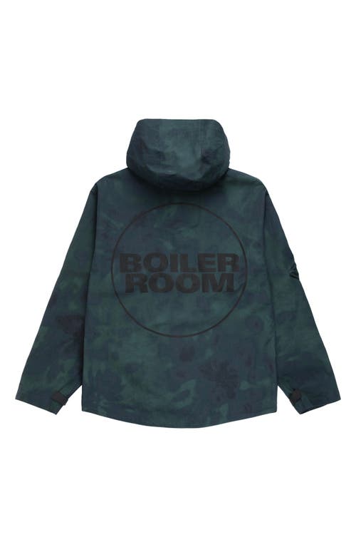 Shop Boiler Room Tie Dye Water Repellent Hooded Jacket In Green Dye