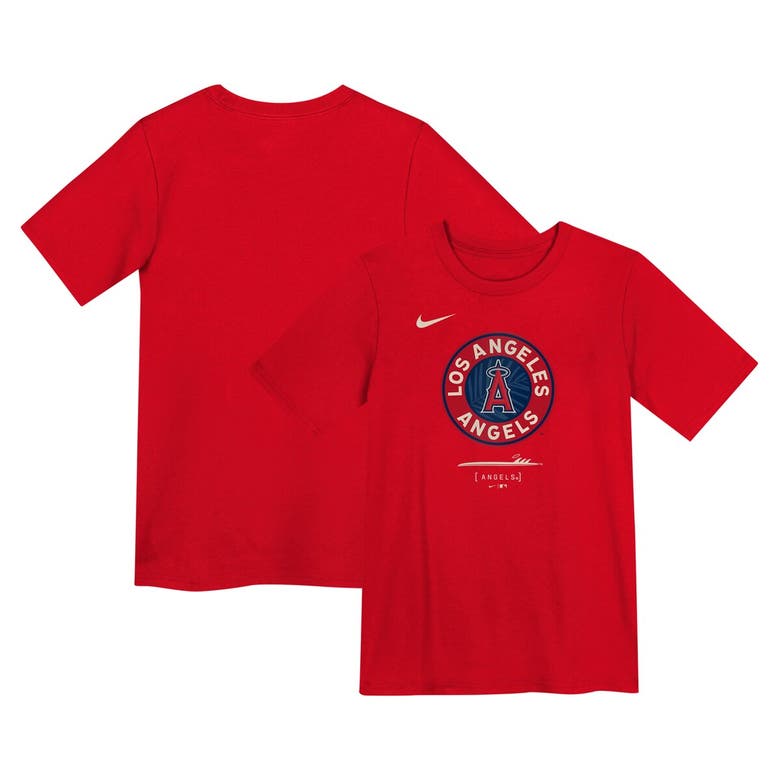 Nike Kids' Preschool  Red Los Angeles Angels City Connect Large Logo T-shirt