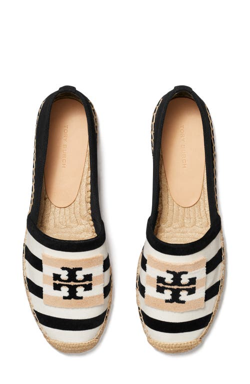 Tory Burch Double T Espadrille Flat Natural /Nero at Nordstrom,