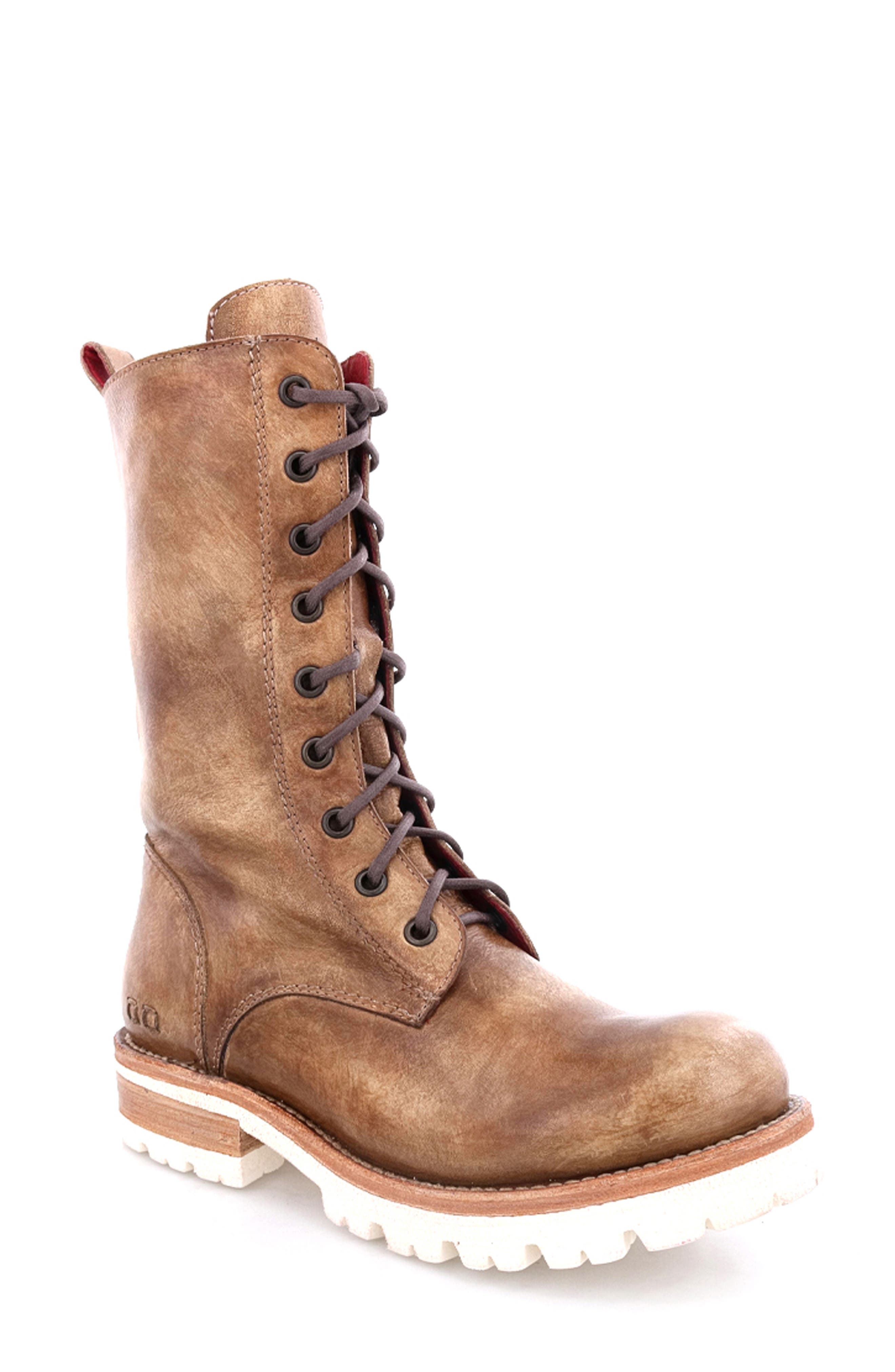 brown combat boots women's nordstrom