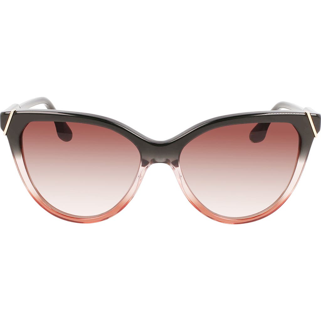 Victoria Beckham Guilloché 57mm Gradient Cat Eye Sunglasses In Pink