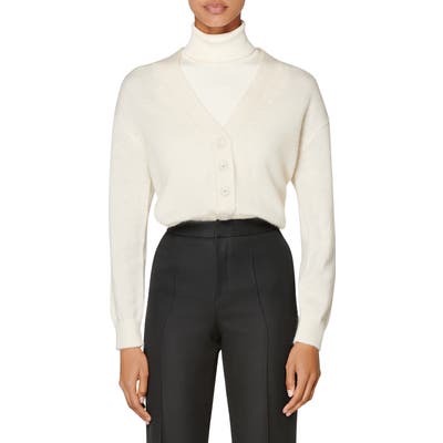 Suistudio Wool & Alpaca Blend Cardigan Sweater, Ivory