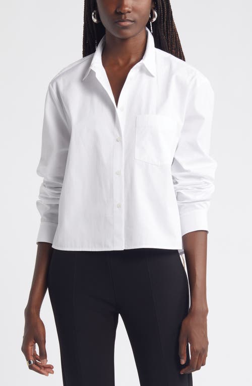 Shop Nordstrom Crop Cotton Poplin Button-up Shirt In White