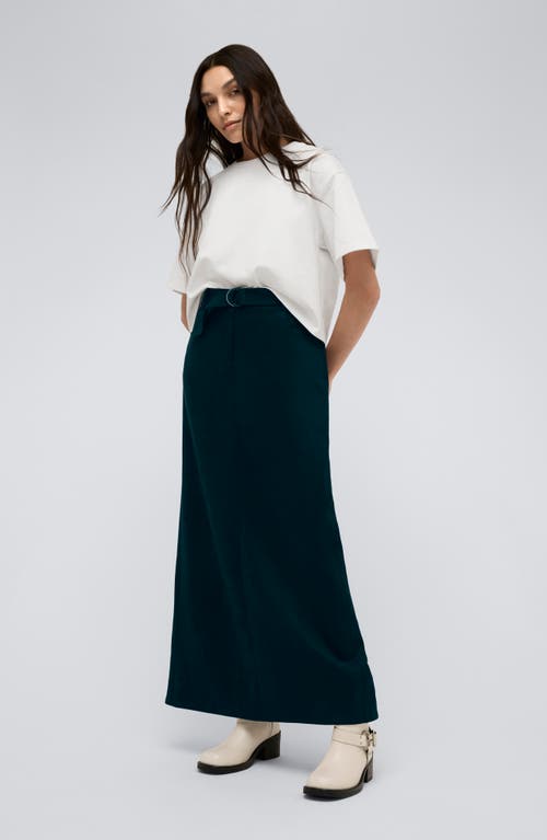 Shop Kenneth Cole Belted Maxi Skirt In Dark Navy