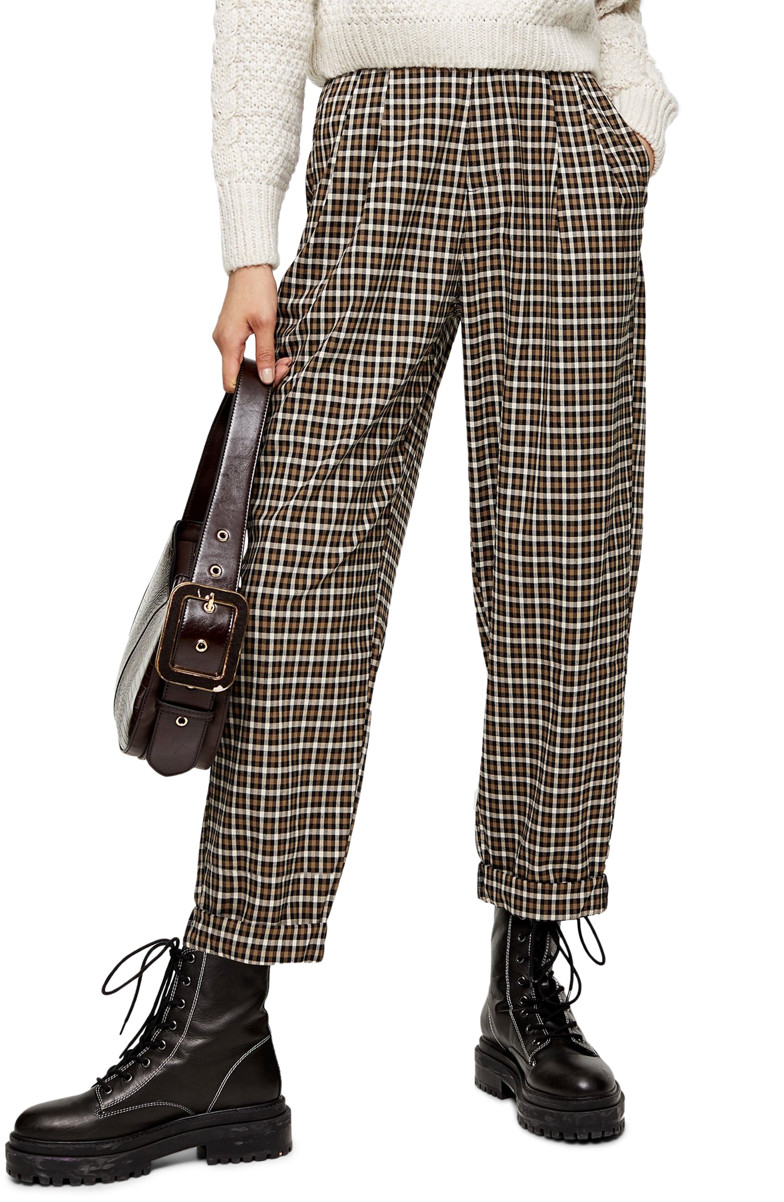 Topshop Check Tapered Trousers | Nordstrom