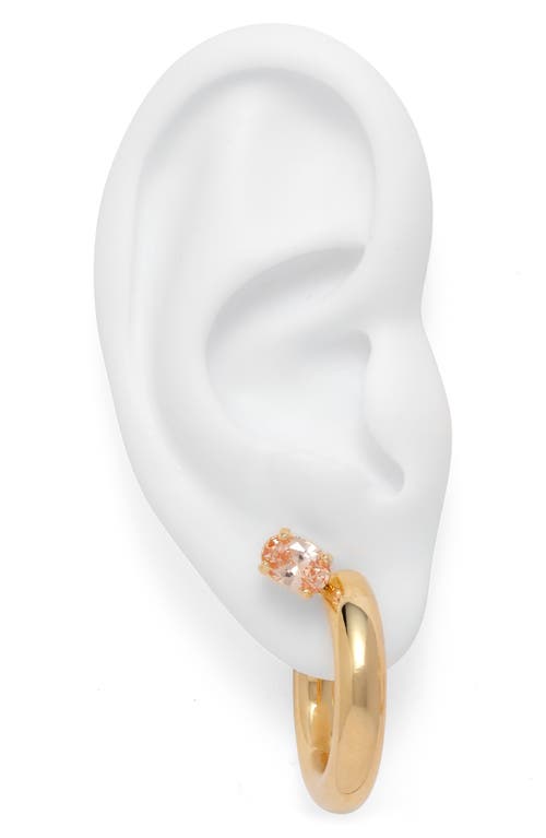 Lady Grey Tilt Hoop Earrings In Gold/peach