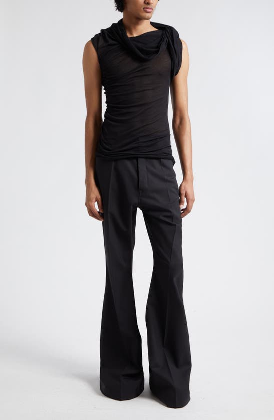 Shop Rick Owens Cowl Neck Sleeveless Jersey Top In Black