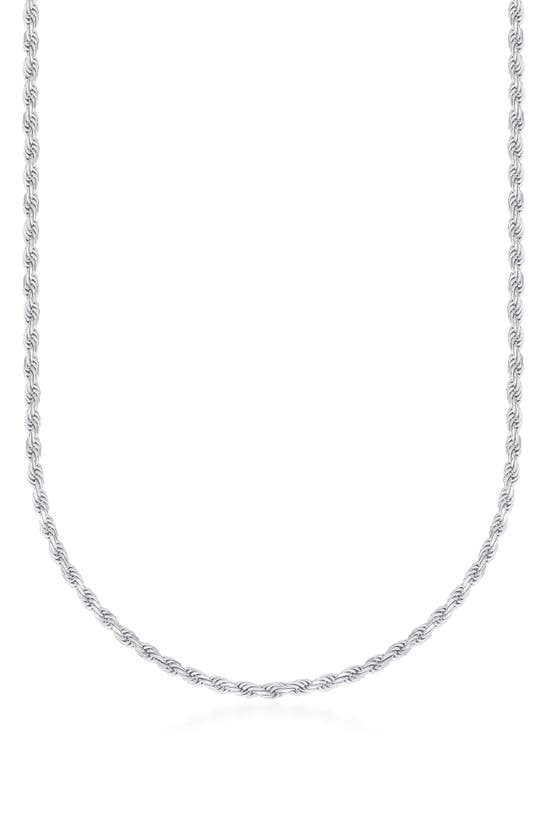 A & M Sterling Silver Rope Chain Necklace In Silver