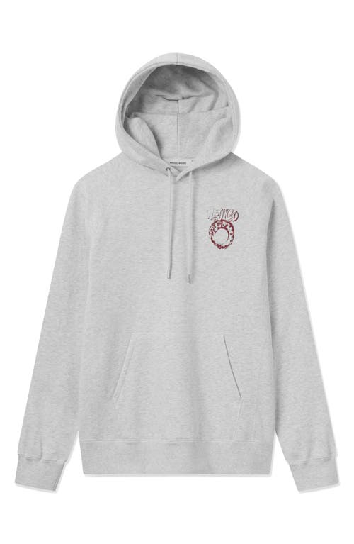 Wood Wood Men's Fred Eye Organic Cotton Graphic Hoodie in Snow Marl