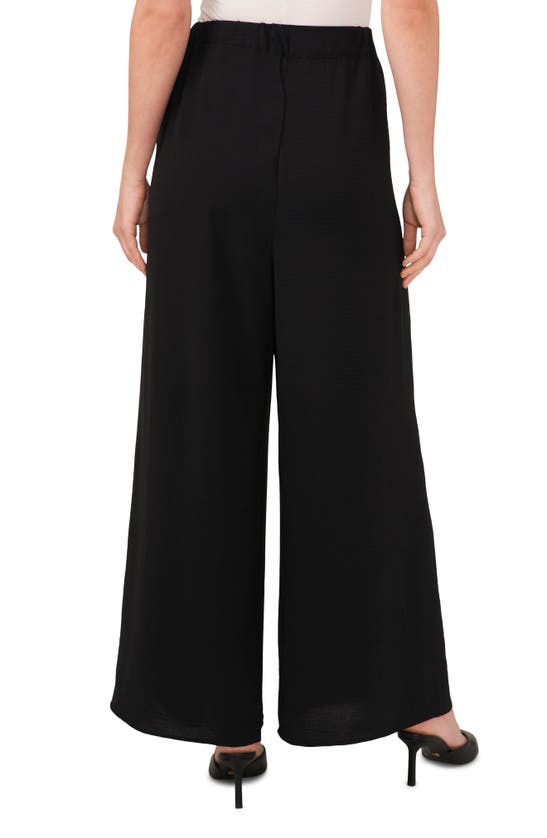 Shop Cece Tie Front Overlay Wide Leg Pants In Rich Black