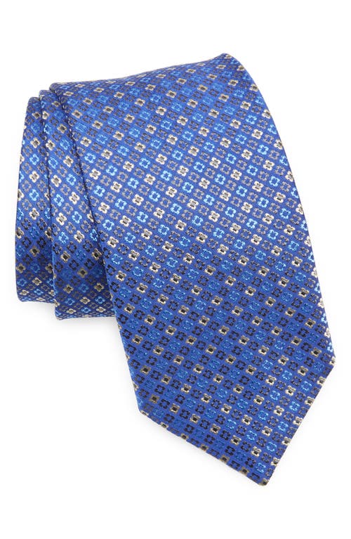 Eton Neat Silk Tie in Medium Blue