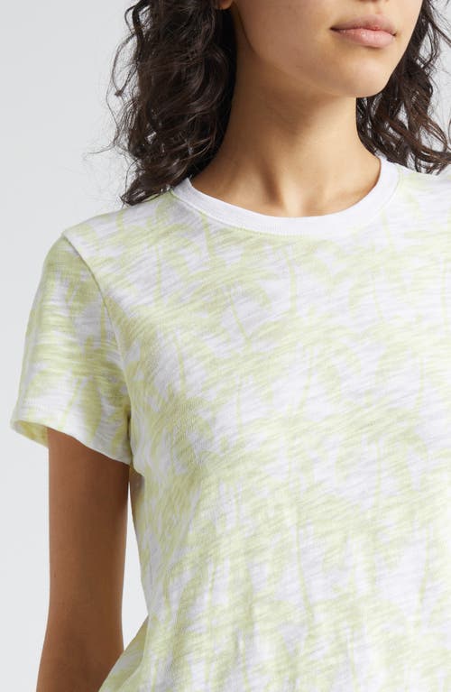 Shop Atm Anthony Thomas Melillo Palm Print Cotton T-shirt In White/lemon Chiffon