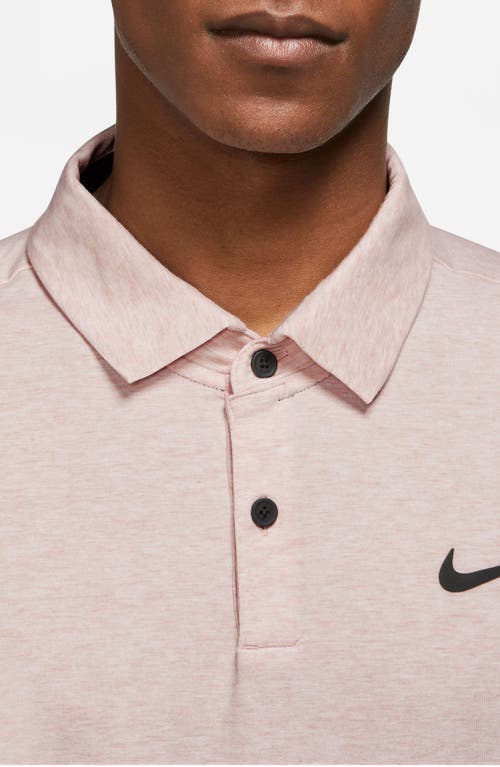 Shop Nike Golf Dri-fit Heathered Golf Polo In Pink Oxford/black