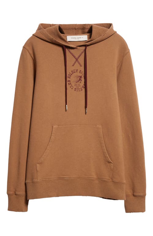 Shop Golden Goose Journey Collection Running Club Graphic Hoodie In Malt Ball/windsor Wine