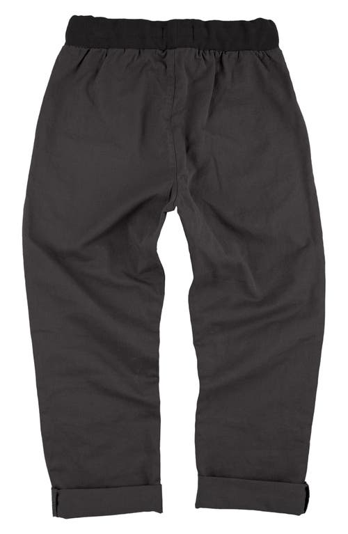 Shop Miki Miette Kids' Jack Cotton Drawstring Waist Pants In Charcoal