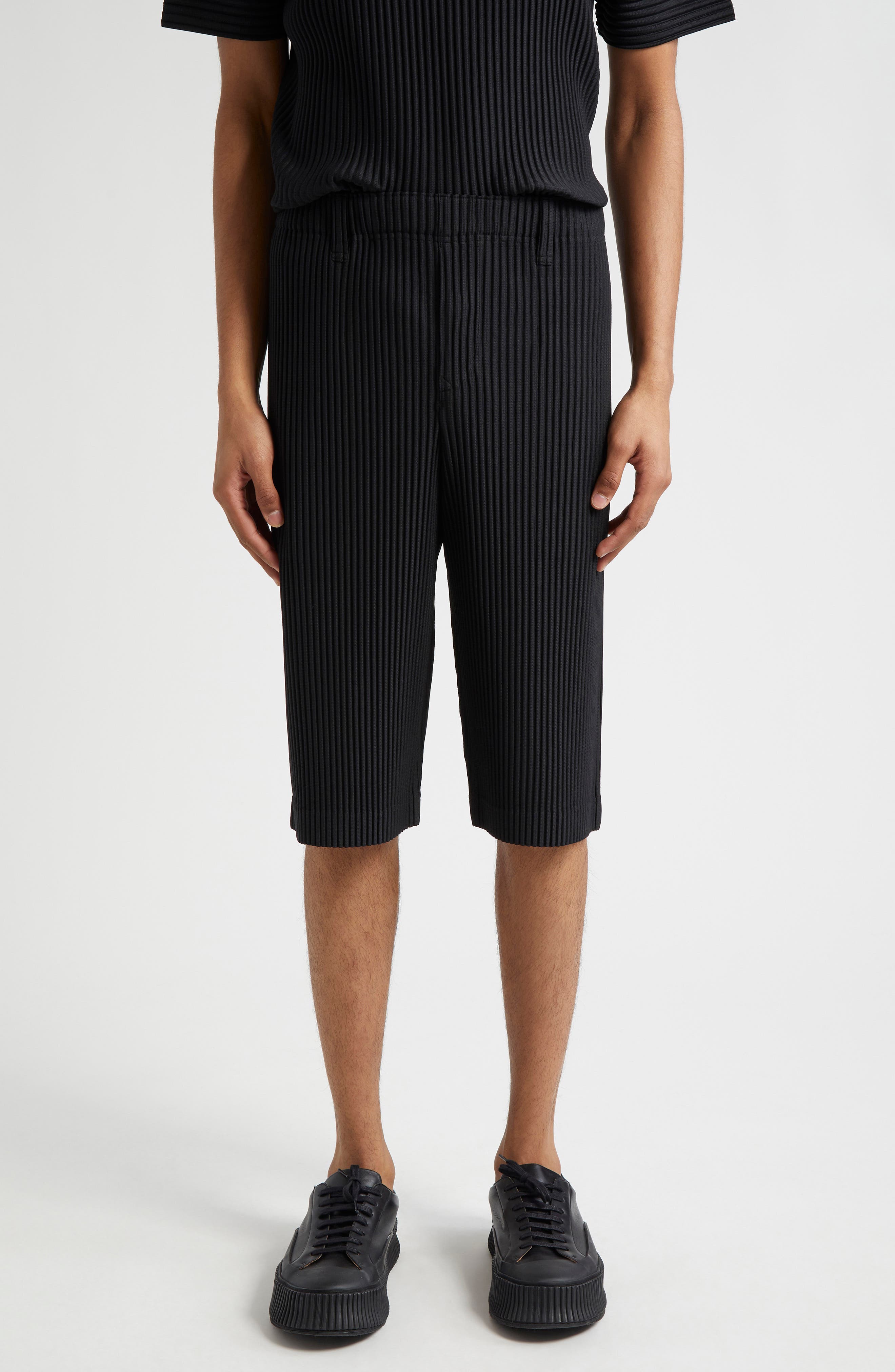 Issey Miyake Homme Plisse - SS24 Tailored Pleats Shorts - Black - 3