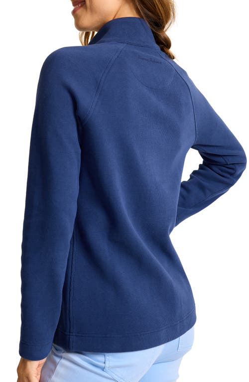 Tommy Bahama New Aruba Stretch Cotton Half Zip Pullover In Island Navy