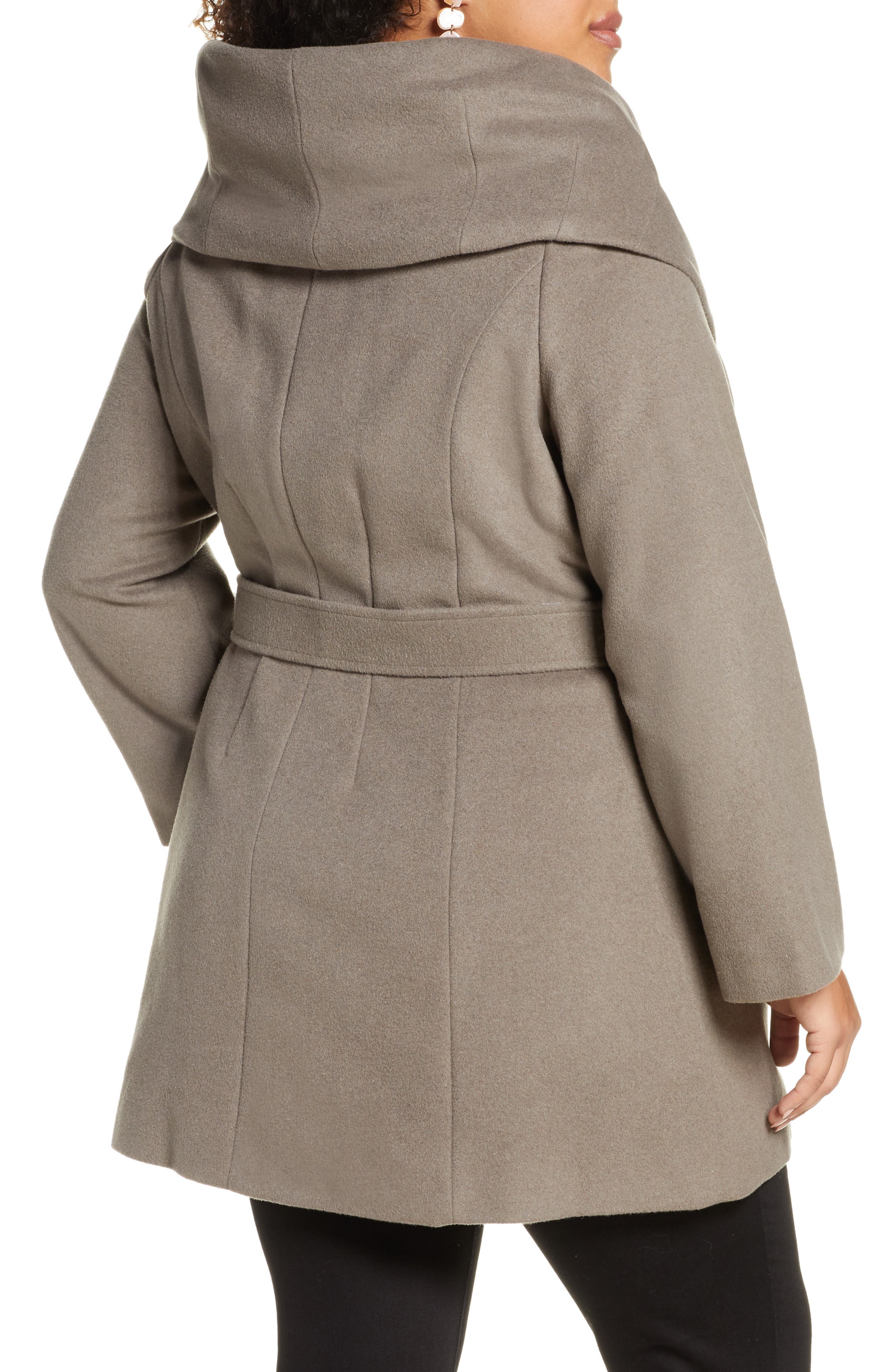 belted wool blend coat halogen