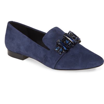 Karl Lagerfeld Paris Nyra Crystal Strap Loafer