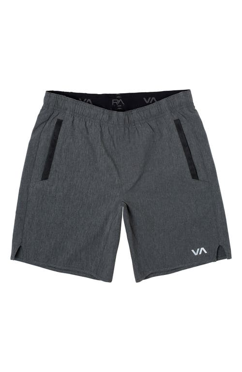Rvca Kids' Yogger Camo Stretch Shorts In Charcoal Heather