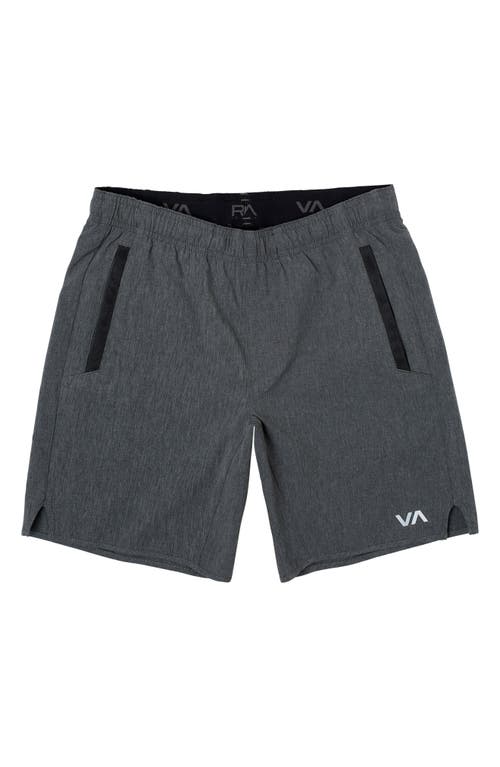 RVCA Kids' Yogger Camo Stretch Shorts in Charcoal Heather 