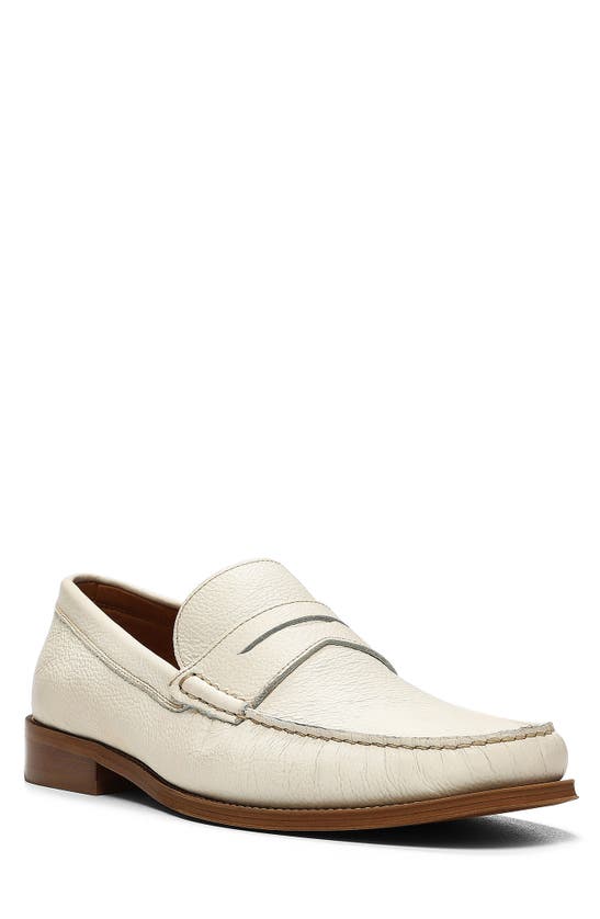 Donald Pliner Leather Penny Loafer In Offw-off White
