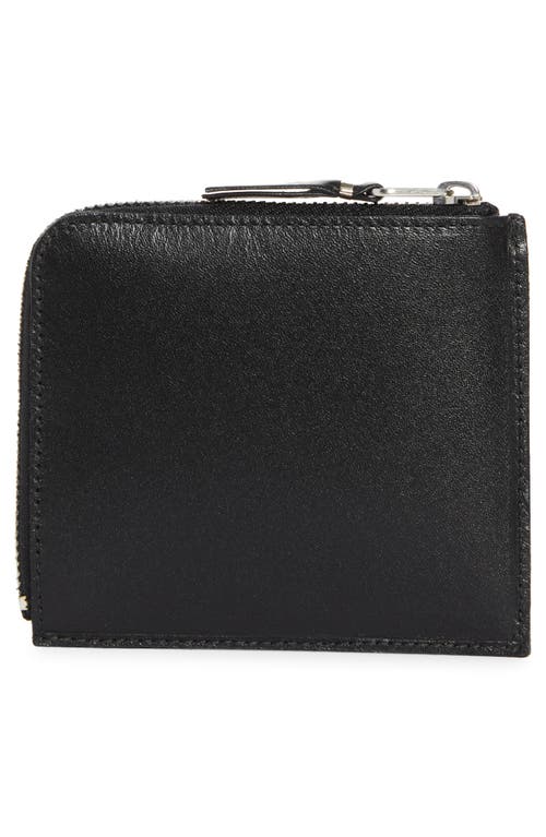 Shop Comme Des Garçons Wallets Large Eyelet Half Zip Wallet In Black