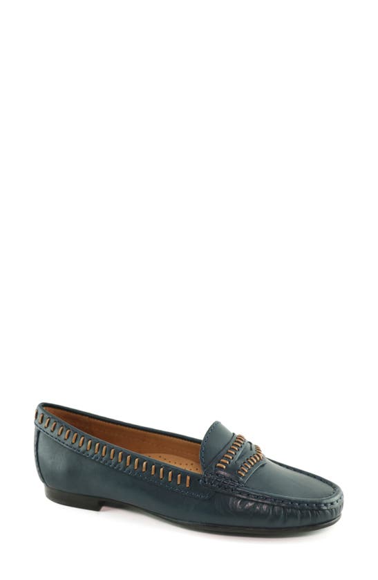 Driver Club Usa Maple Ave Penny Loafer In Navy Nappa Soft