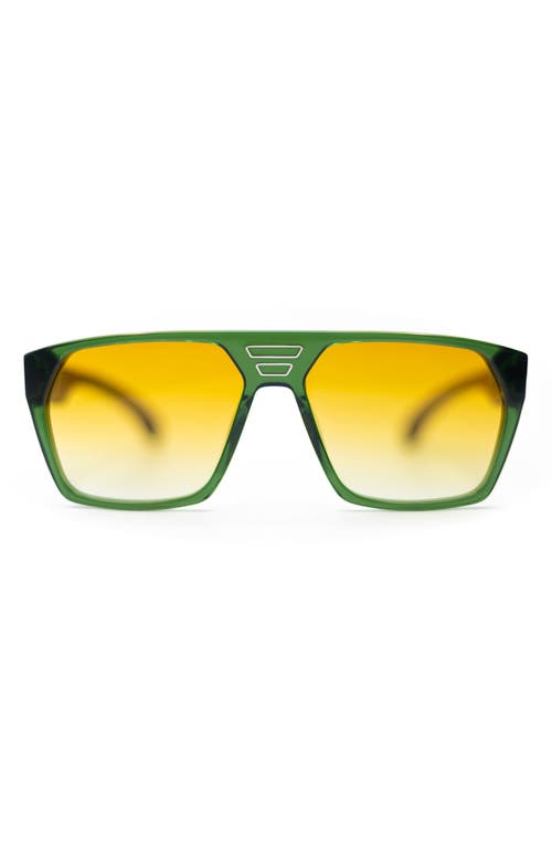 Bôhten Voyager 59mm Gradient Rectangular Blue Light Blocking Sunglasses in Green /Orange Gradient