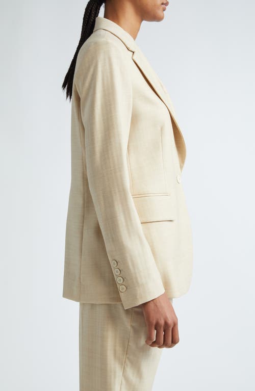 Eleventy Herringbone Stretch Wool Blazer In Tan