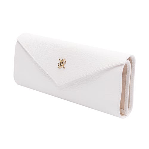 Rapport London Tuxedo Leather Jewellery Roll In White