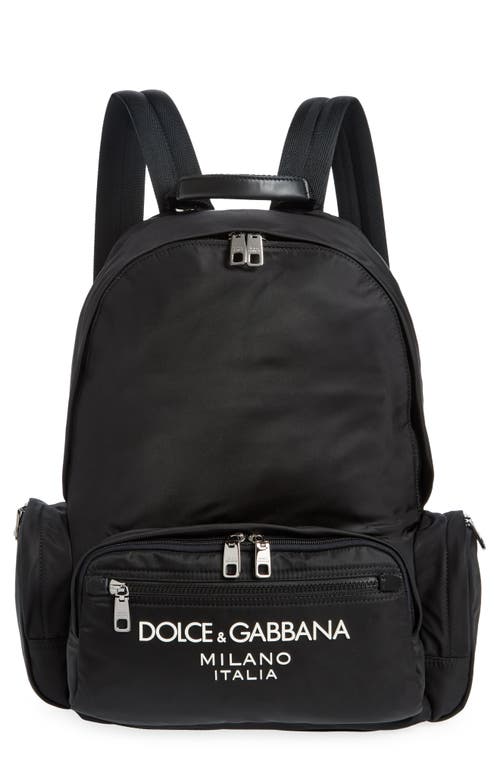 Dolce&Gabbana Logo Backpack in Black/Blac 