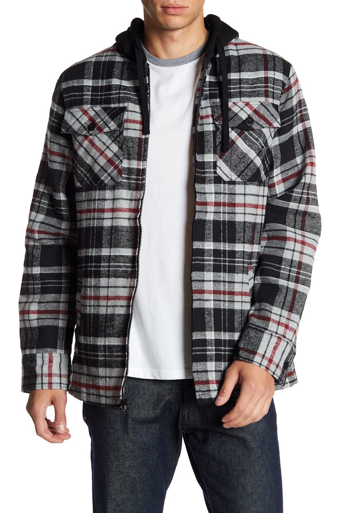 lined flannel hoodie