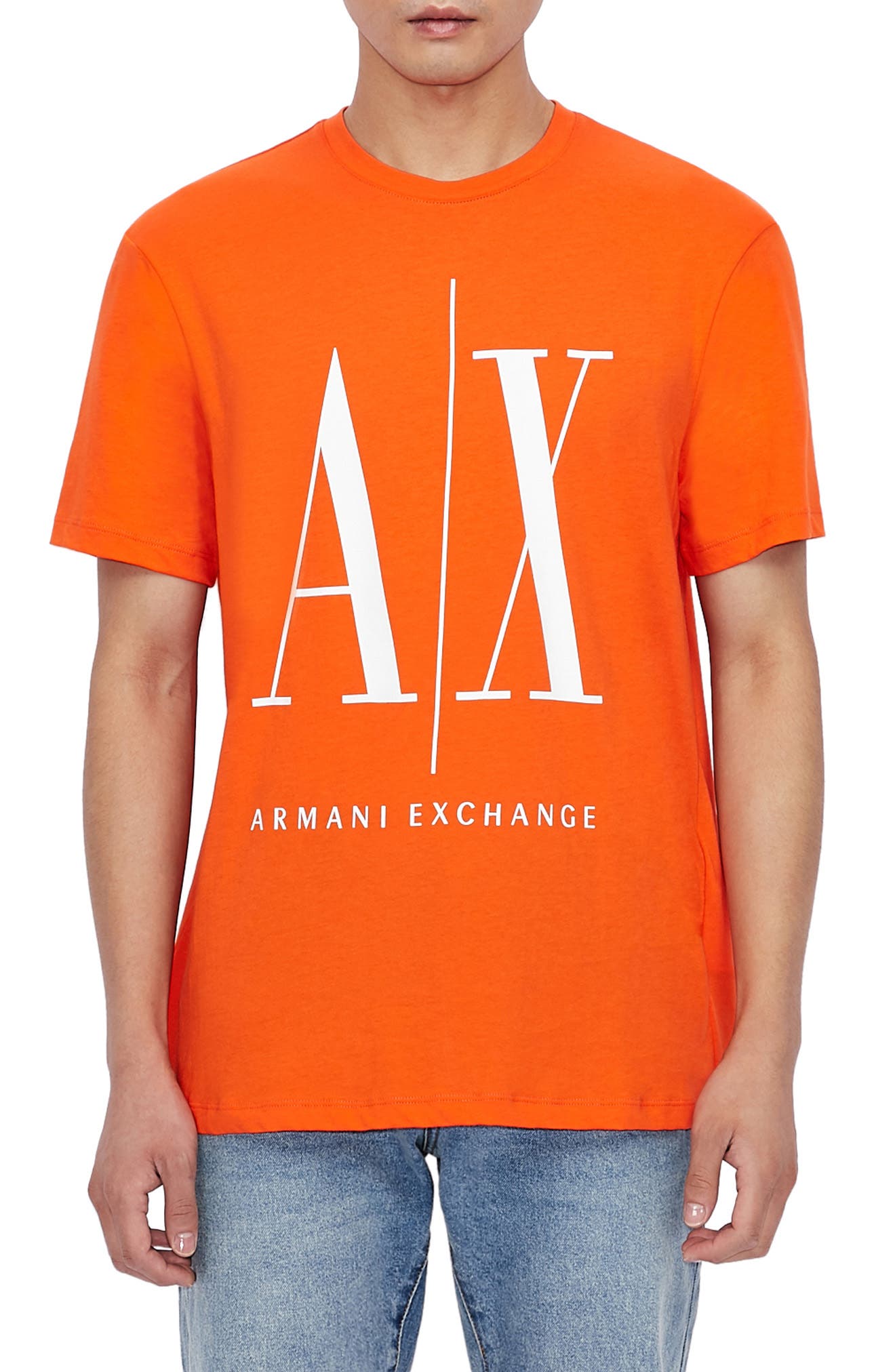 Armani Exchange Icon Logo Graphic Tee in Flame | Smart Closet