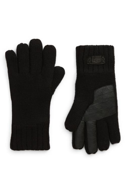 UGG(R) Wool Blend Knit Tech Gloves in Black