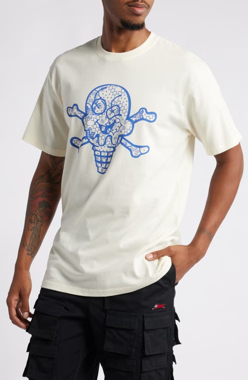 Shop Icecream Face Time Cotton Graphic T-shirt In Antique White